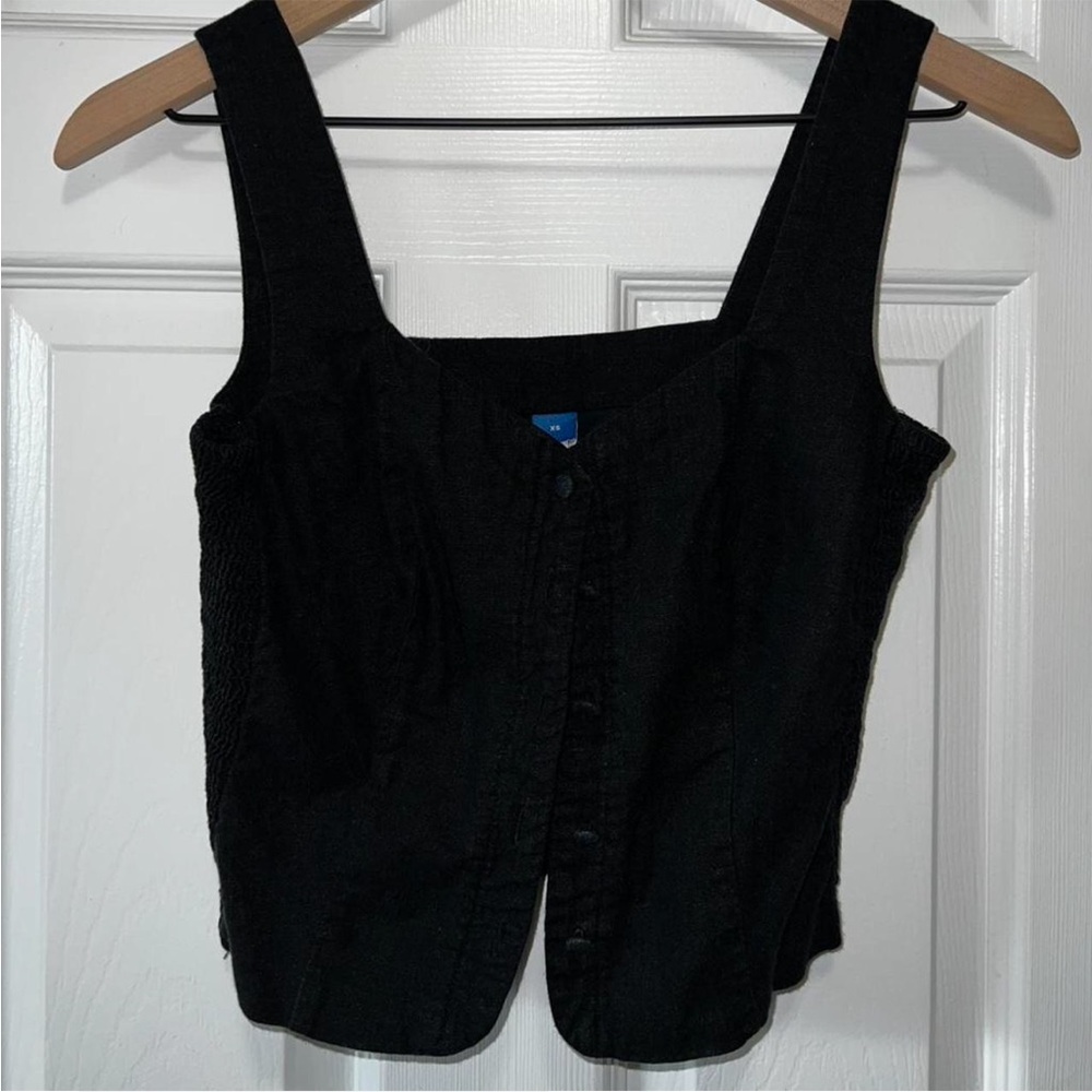 🌌 OLD NAVY Linen-Blend Button Top, Size XS